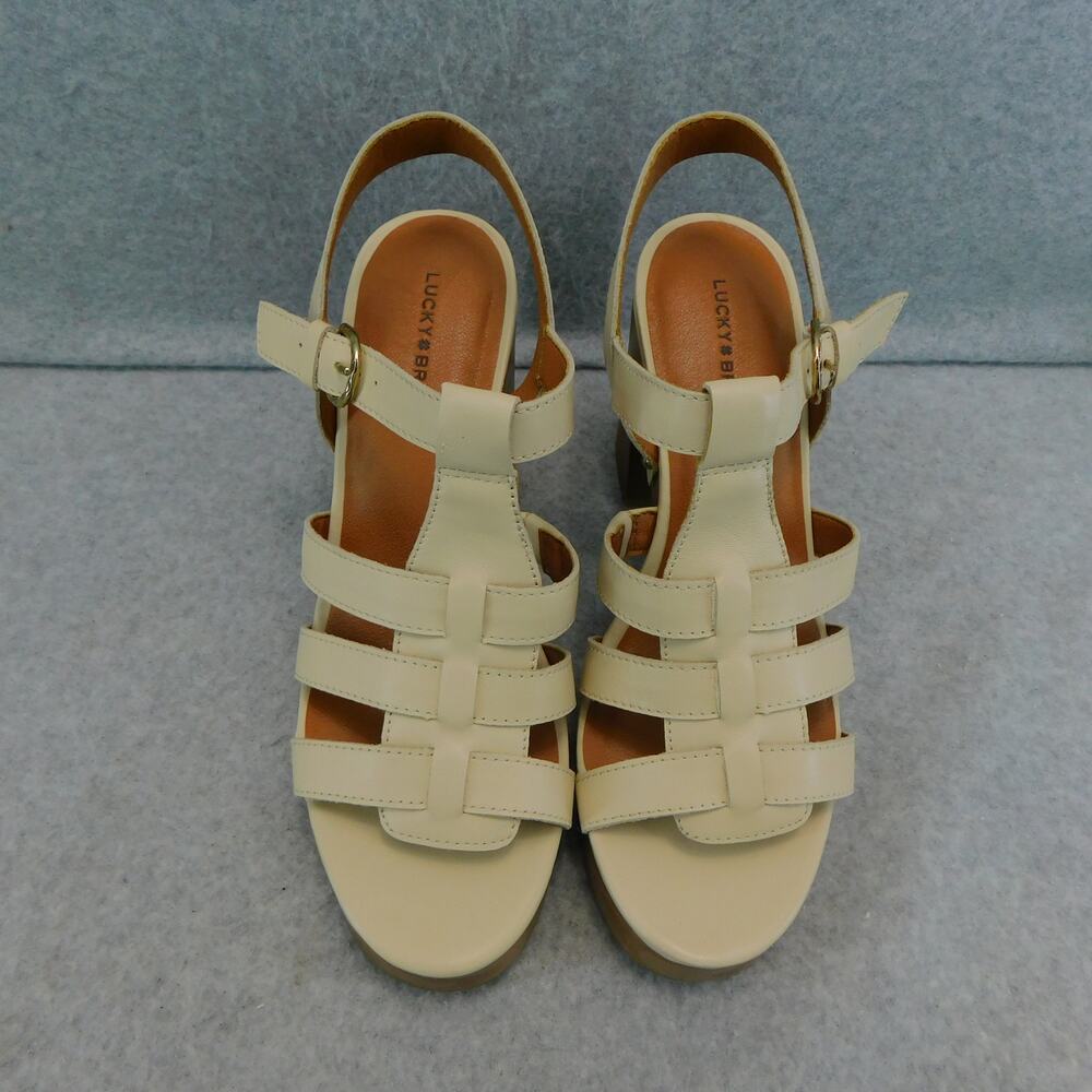 Lucky Brand Women's Imana Strappy Slingback Platform Dress Sandals - Size 8.5 - Picture 4 of 8
